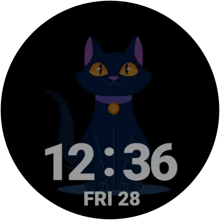 Curious Cati watch face, alternative preview 2