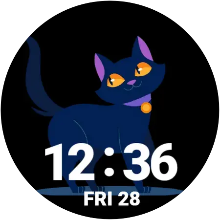 Curious Cati watch face preview
