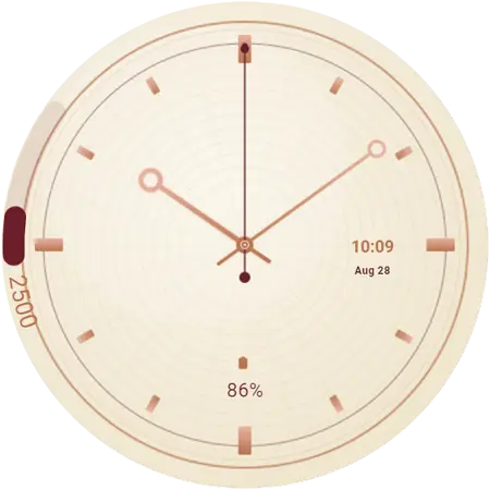Ivory Reserve watch face shown on a round Samsung Galaxy Watch display